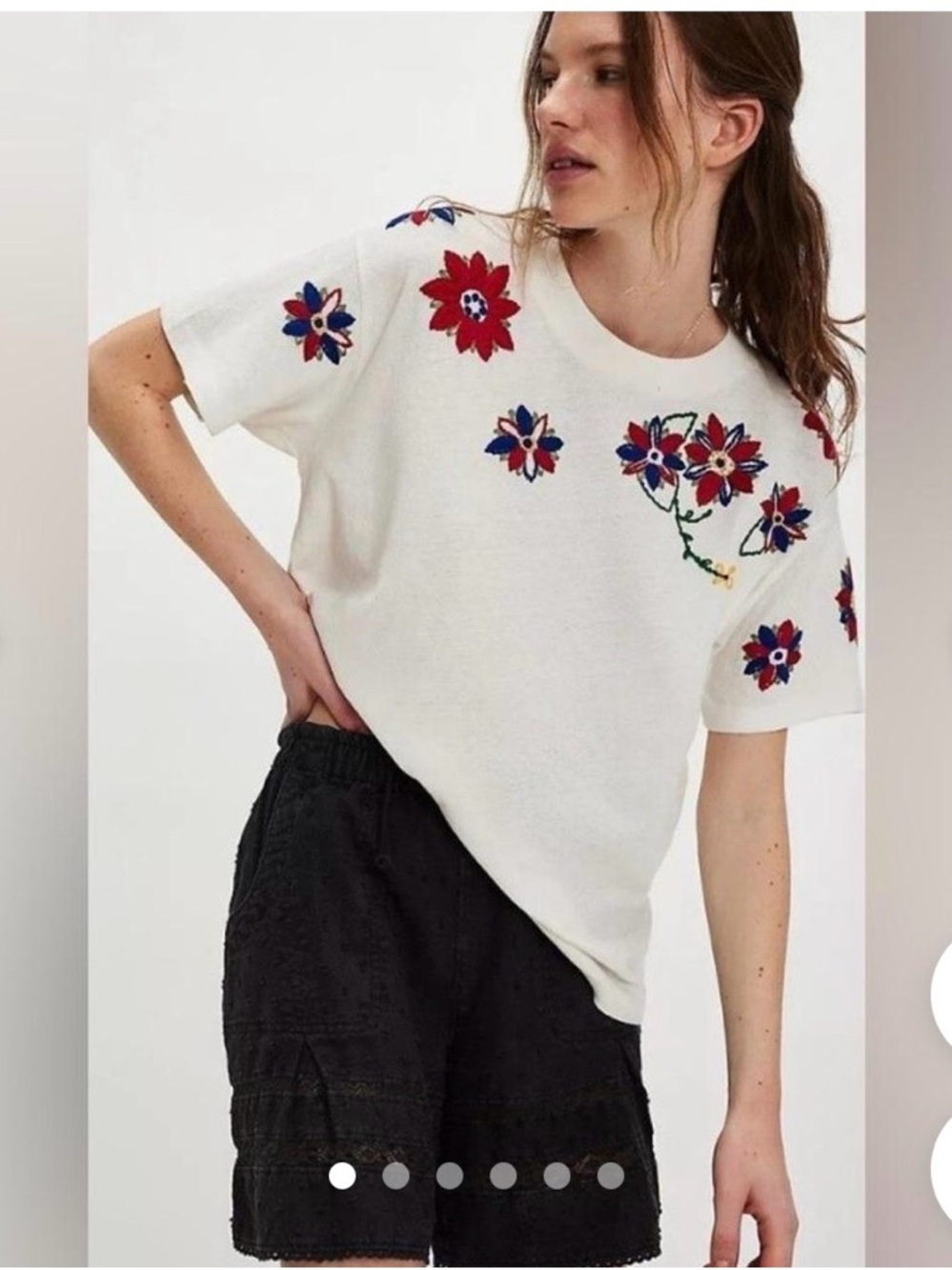 Free People Petal Stitch Tissue Tee NWT - Picture 3 of 4